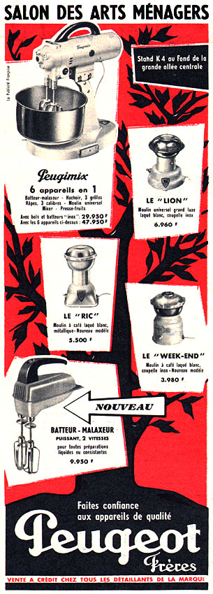 Advert Peugeot 1956