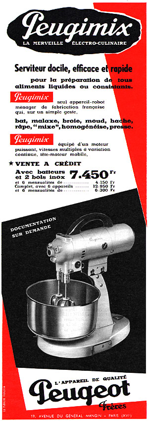 Advert Peugeot 1956