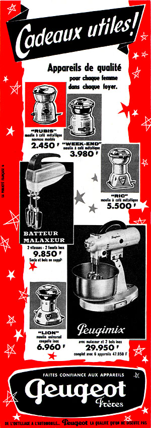 Advert Peugeot 1956