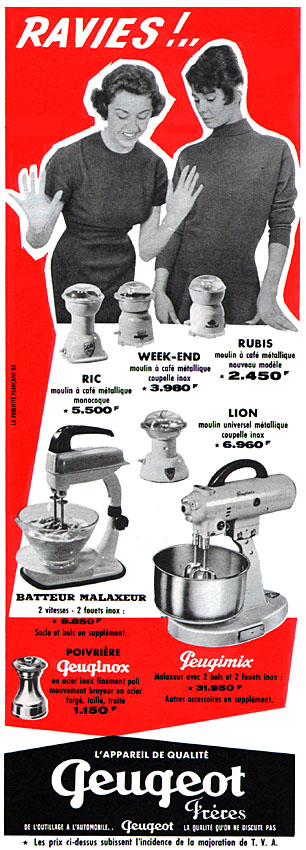Advert Peugeot 1957