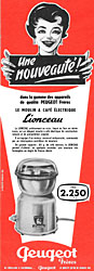 Advert Peugeot 1958