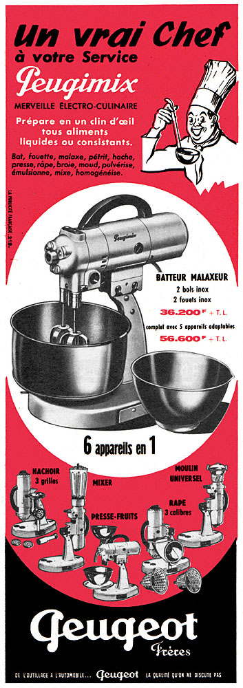 Advert Peugeot 1958