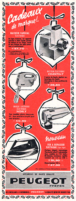 Advert Peugeot 1961