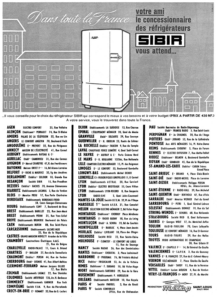 Advert Sibir 1961