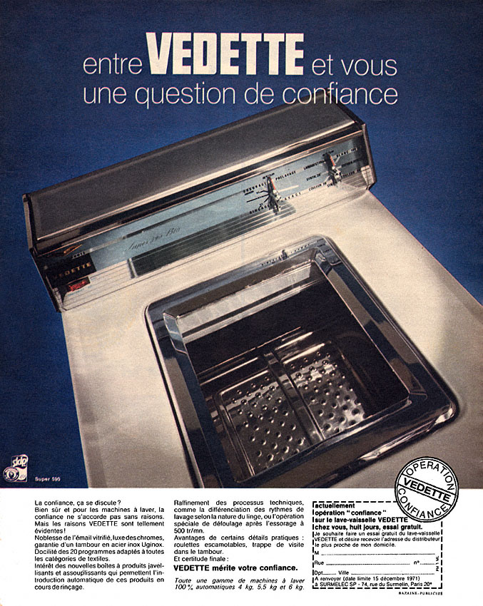 Advert Vedette 1971