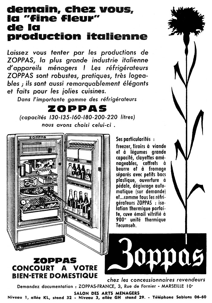Advert Zoppas 1962