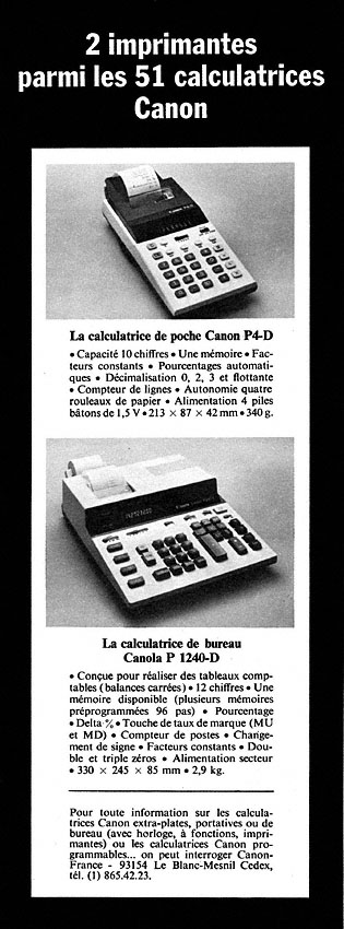 Advert Canon 1981