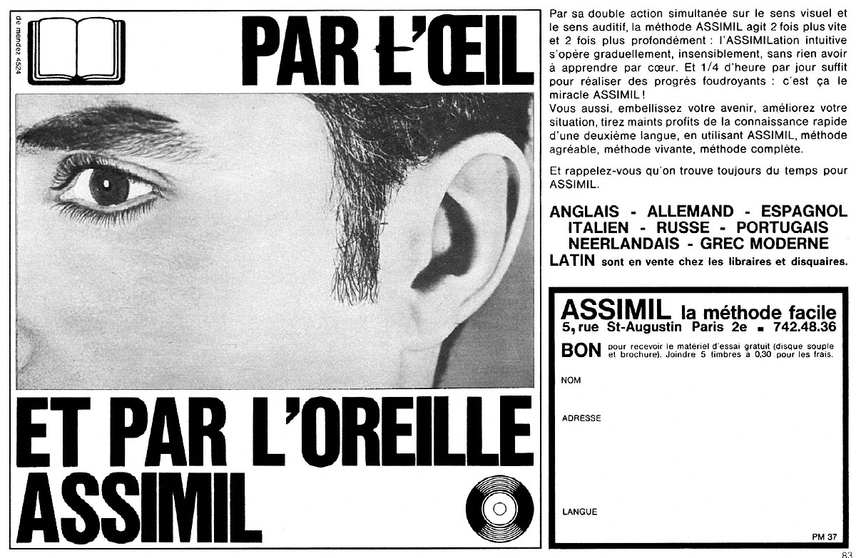 Advert Assimil 1967
