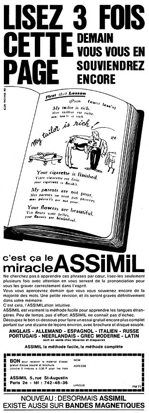 Advert Assimil 1967