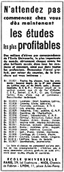 Advert Ecole Universelle 1951