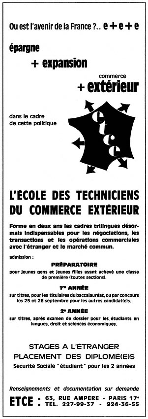 Advert Etce 1970