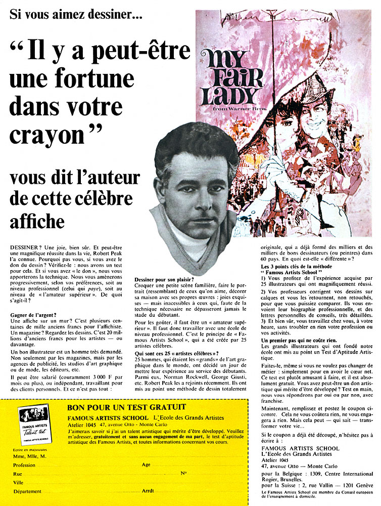 Advert Famous Artists 1969