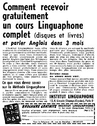 Advert Linguaphone 1954