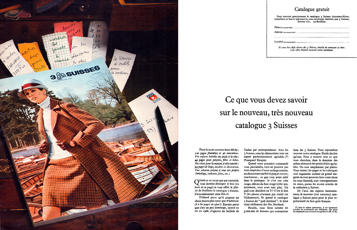 Advert 3 Suisses 1968