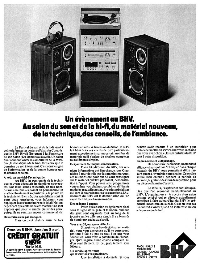 Advert Bhv 1978