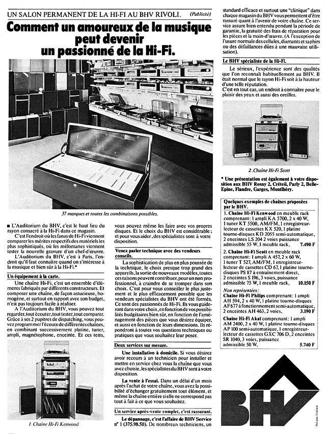 Advert Bhv 1978