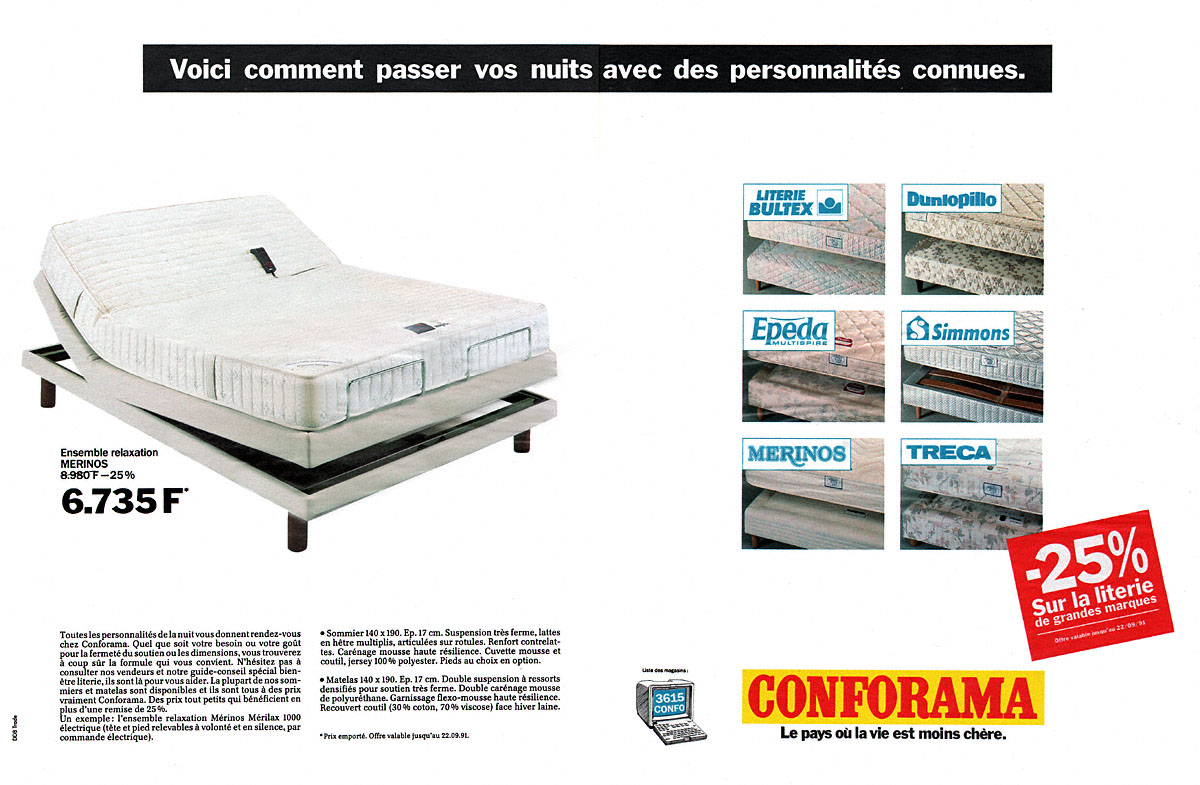 Advert Conforama 1991