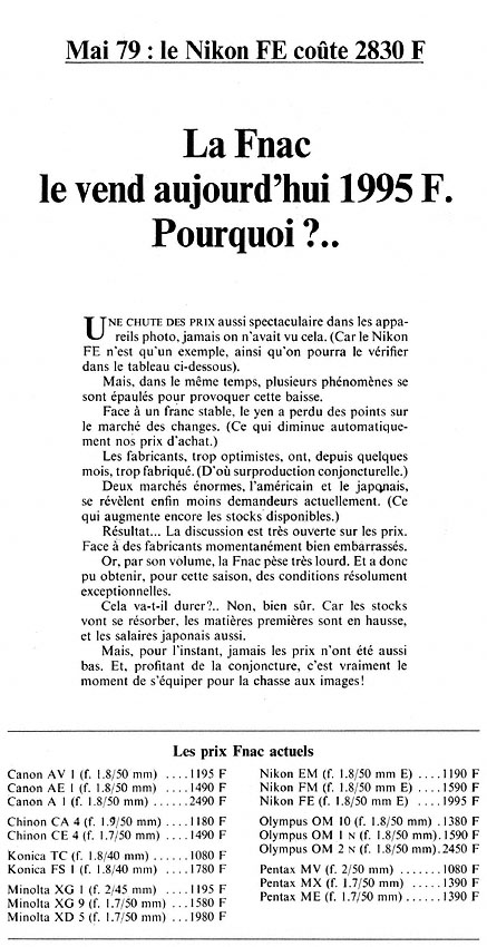 Advert Fnac 1980