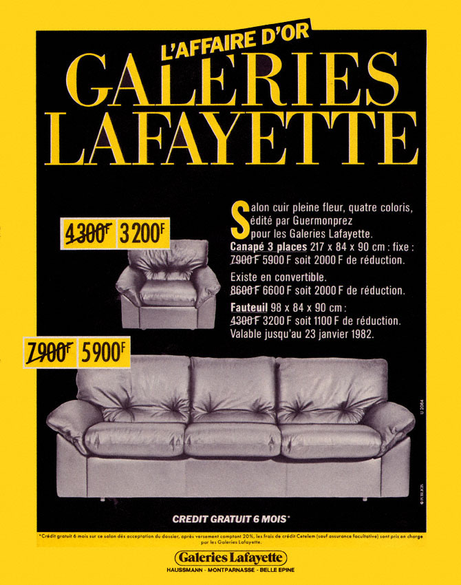 Advert Galeries Lafayette 1981