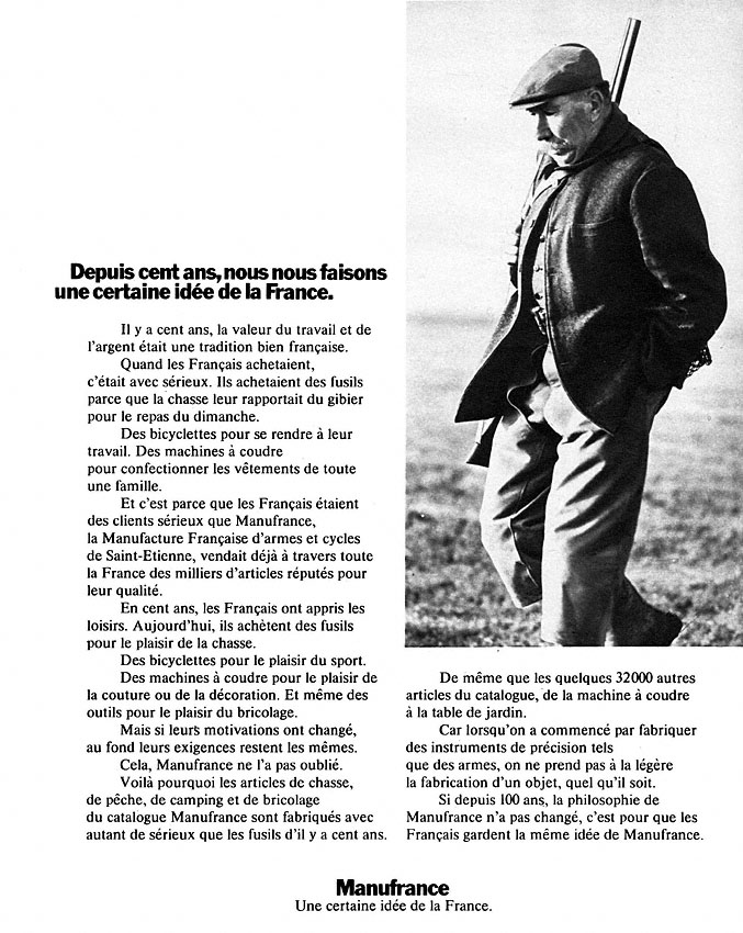 Advert Manufrance 1973