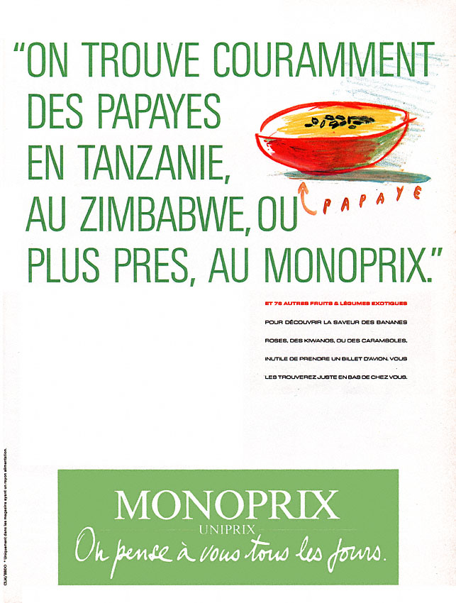 Advert Monoprix 1989