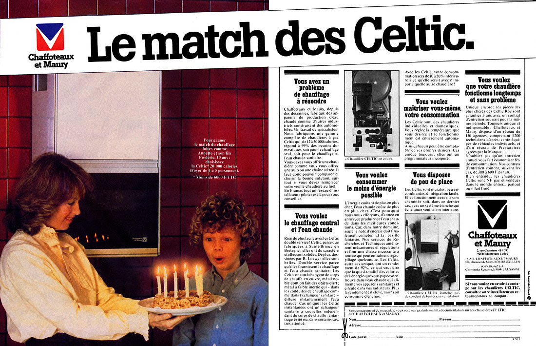 Advert Chaffoteaux & Maury 1982