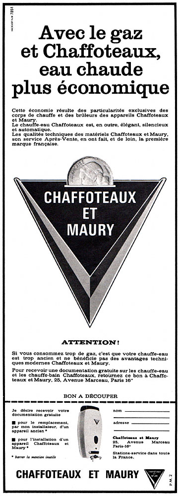 Advert Chaffoteaux & Maury 1964