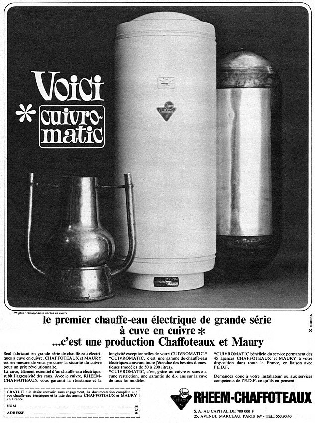 Advert Chaffoteaux & Maury 1965