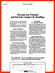 Advert Divers Chauffage 1977