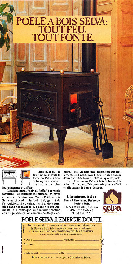Advert Divers Chauffage 1980