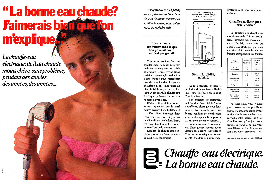 Advert Divers Chauffage 1982