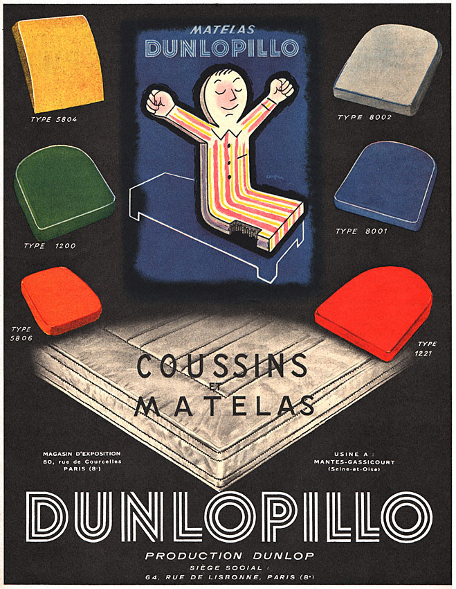 Advert Dunlopillo 1951