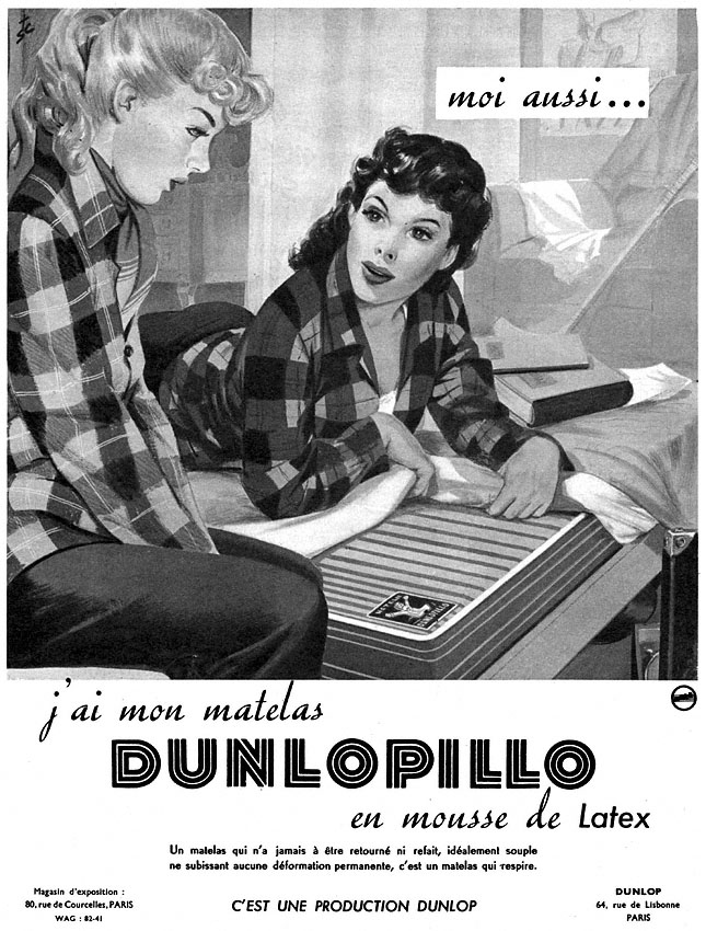 Advert Dunlopillo 1952