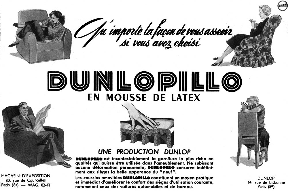 Advert Dunlopillo 1953