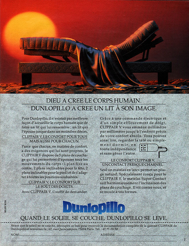 Advert Dunlopillo 1990