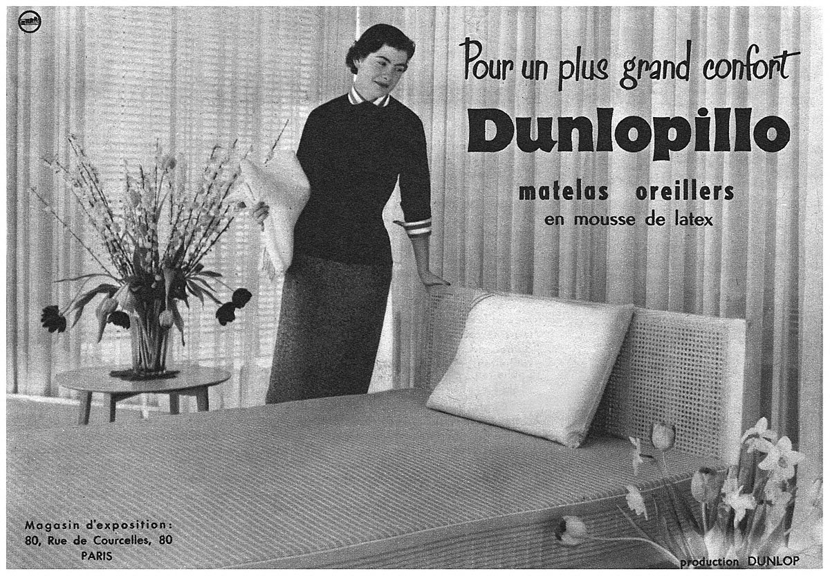 Advert Dunlopillo 1956