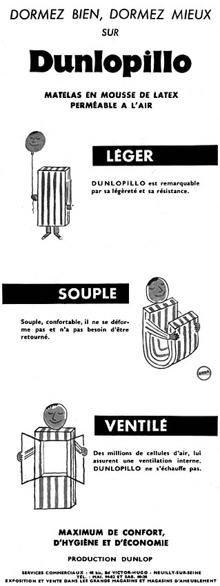 Advert Dunlopillo 1959