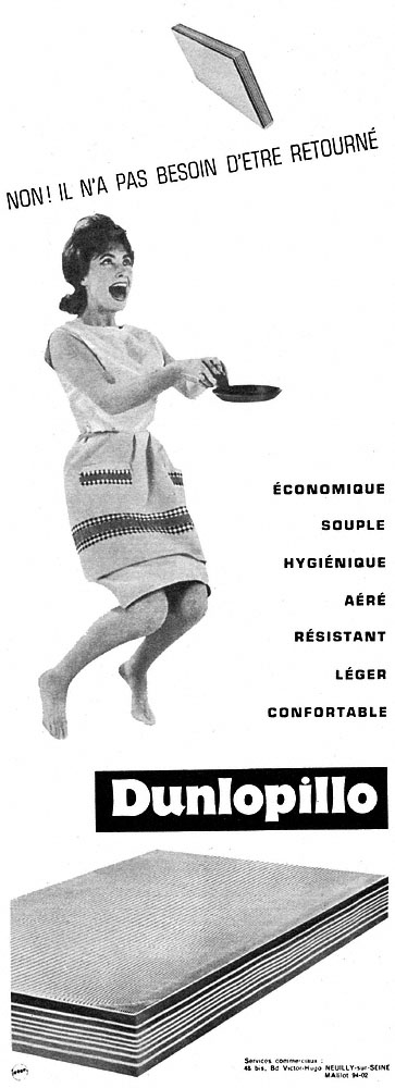 Advert Dunlopillo 1960