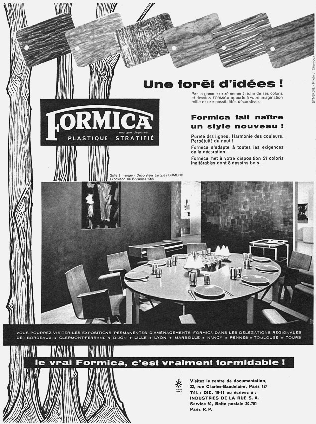 Advert Formica 1958