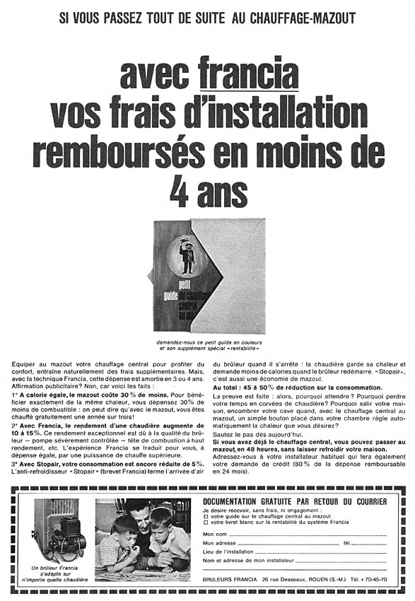 Advert Francia 1964