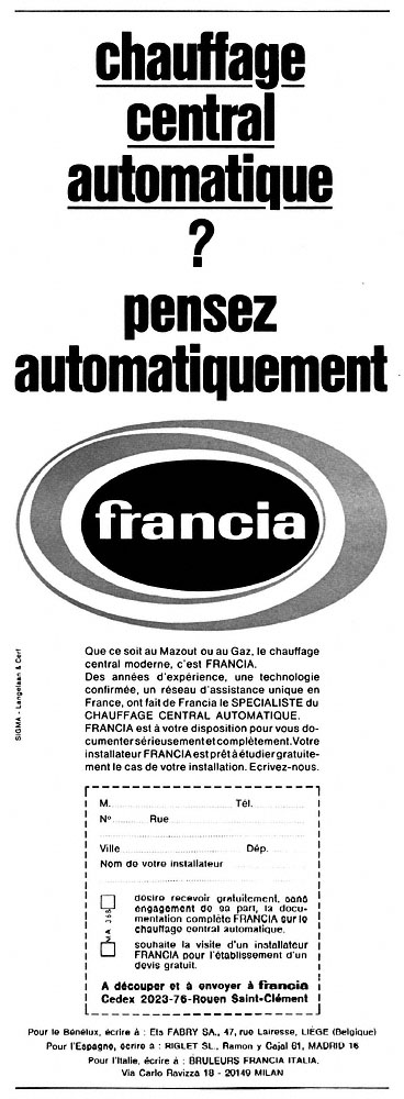 Advert Francia 1968