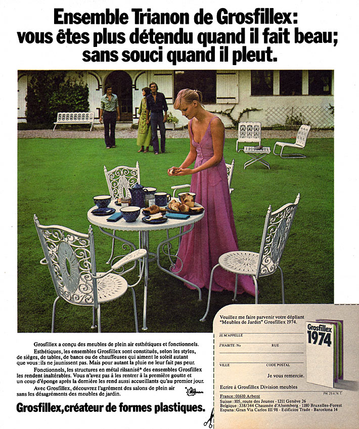 Advert Grosfillex 1974