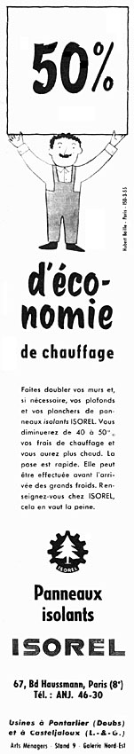 Advert Isorel 1956
