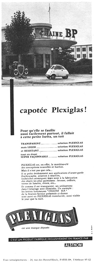 Advert Plexiglas 1955