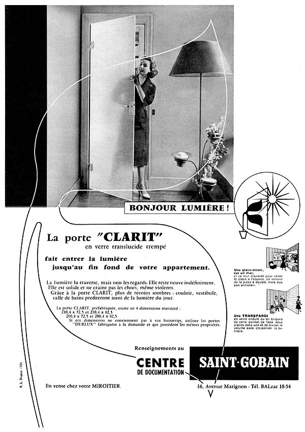 Advert Saint Gobain 1958