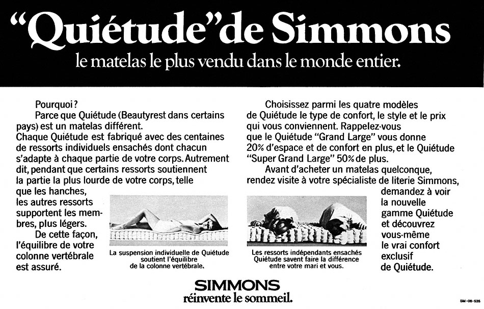 Advert Simmons 1971