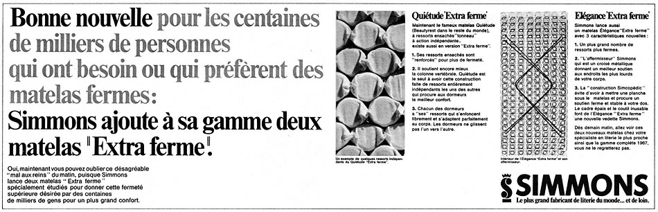 Advert Simmons 1967
