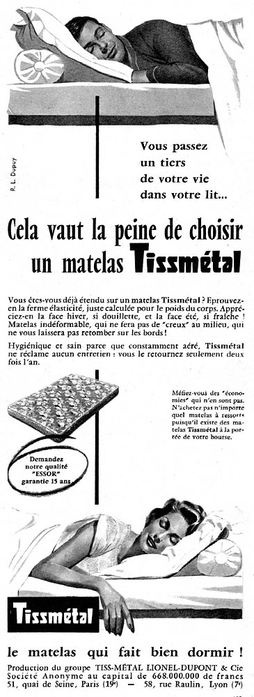 Advert Tissmetal 1958