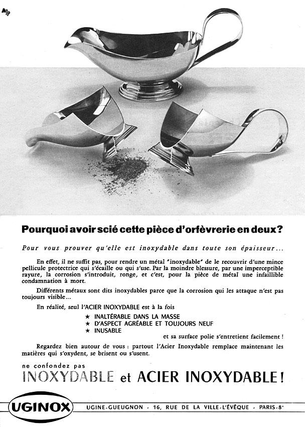 Advert Uginox 1956