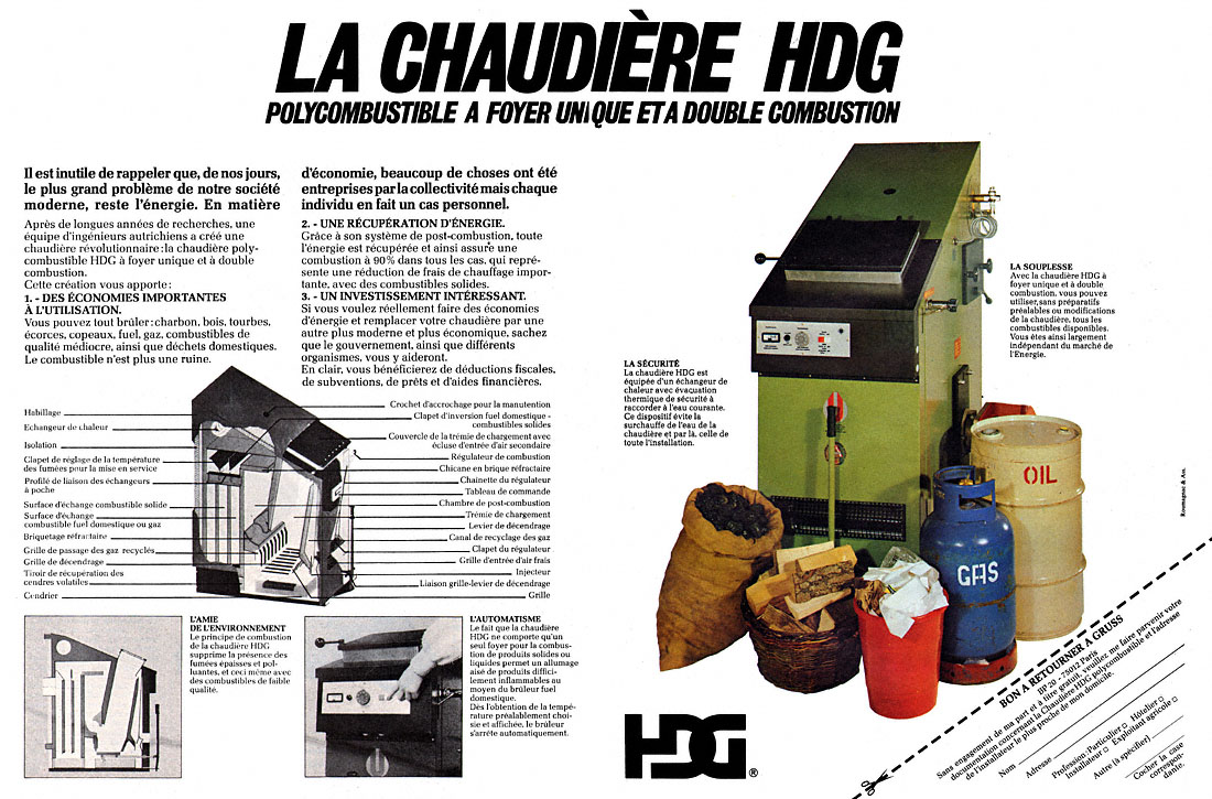 Advert Divers Chauffage 1980